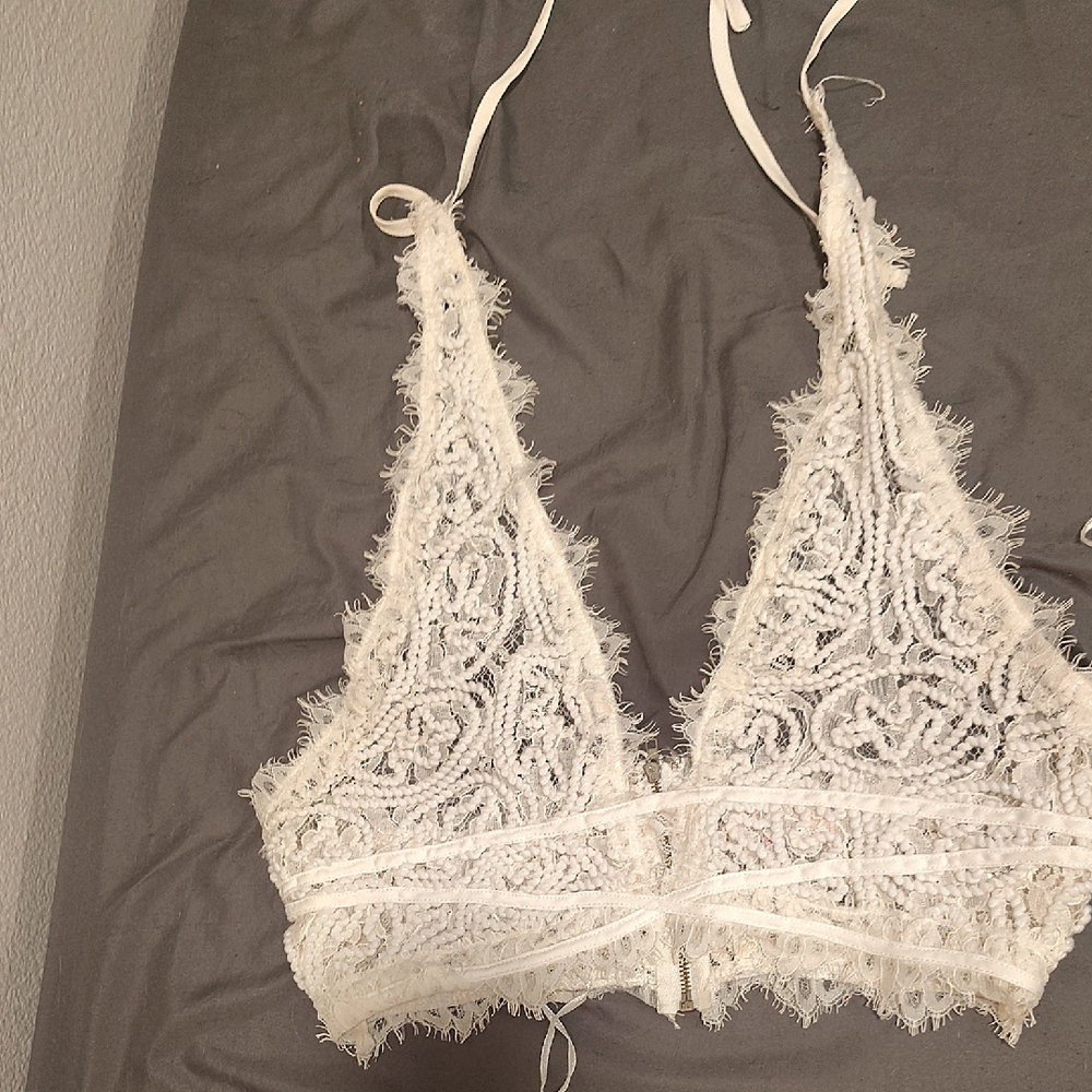 Elegant White Lace Bralette
